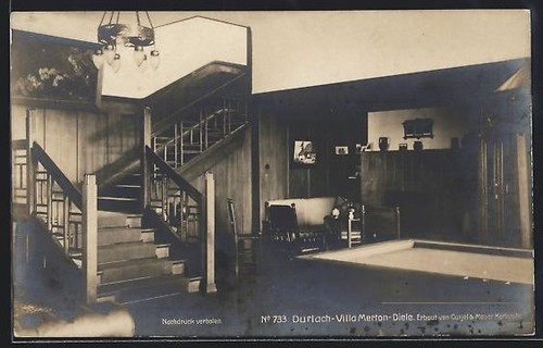 Ansichtskarte durlach villa - ansichtskarte, durlach,